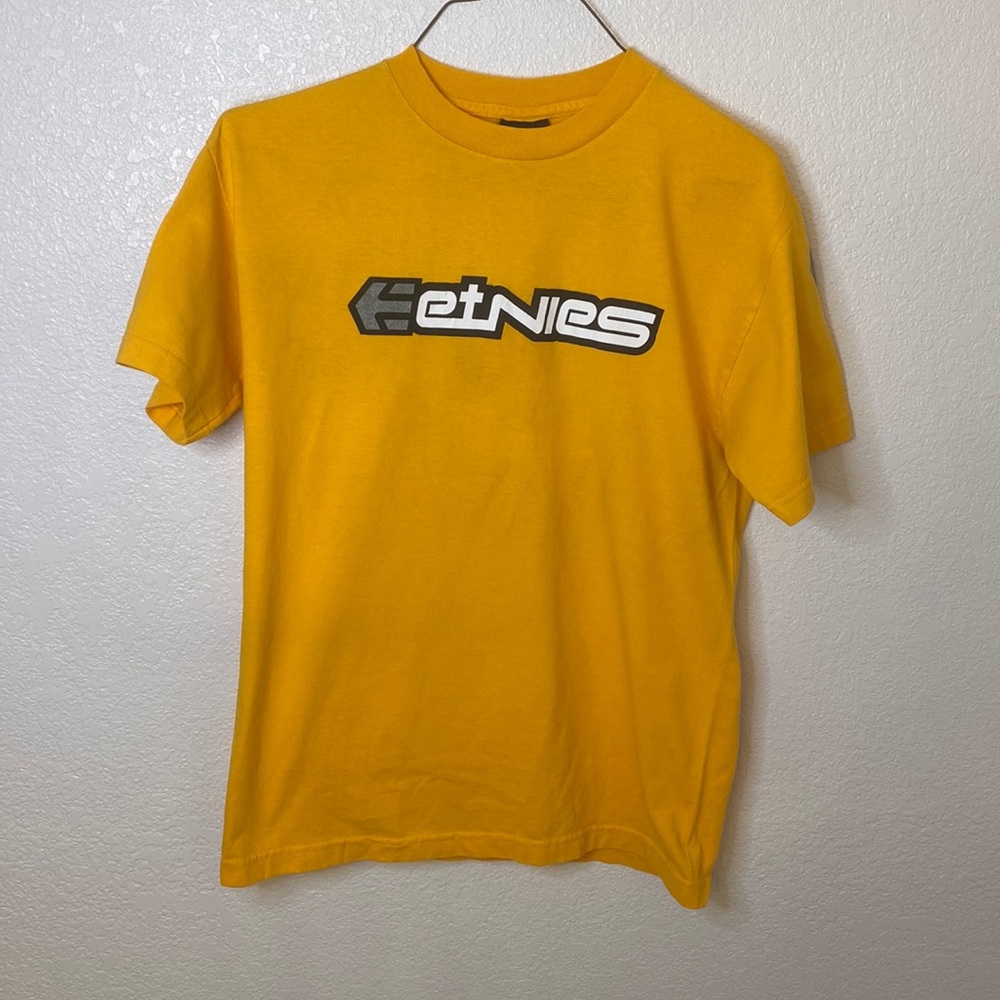 Medium, yellow OG Etnies shirt.